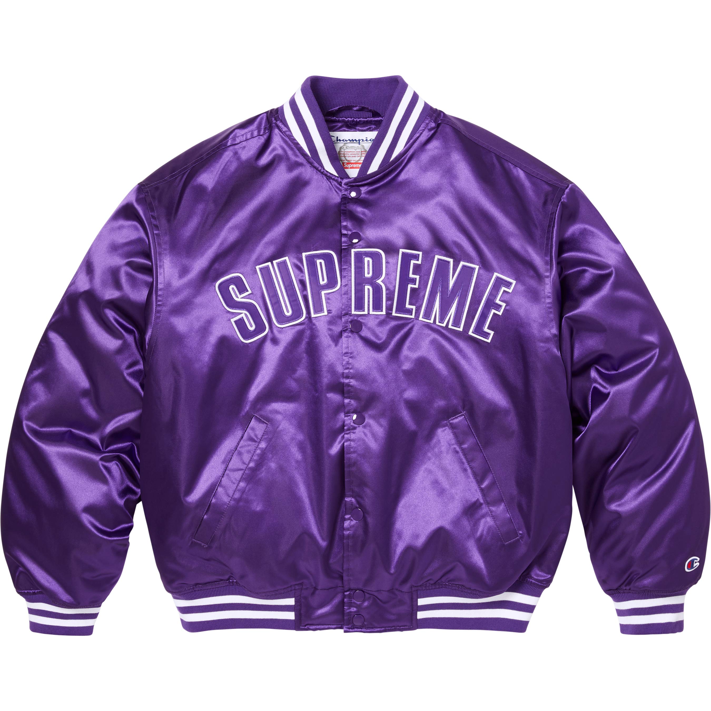 Supreme®/Champion® Satin Varsity Jacket view 19